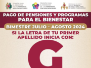 Continúa pago de Pensiones y Programas de Bienestar este sábado 6 de julio