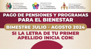 Continúa pago de Pensiones y Programas de Bienestar este sábado 6 de julio